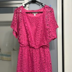 London times size 4 pink lace dress